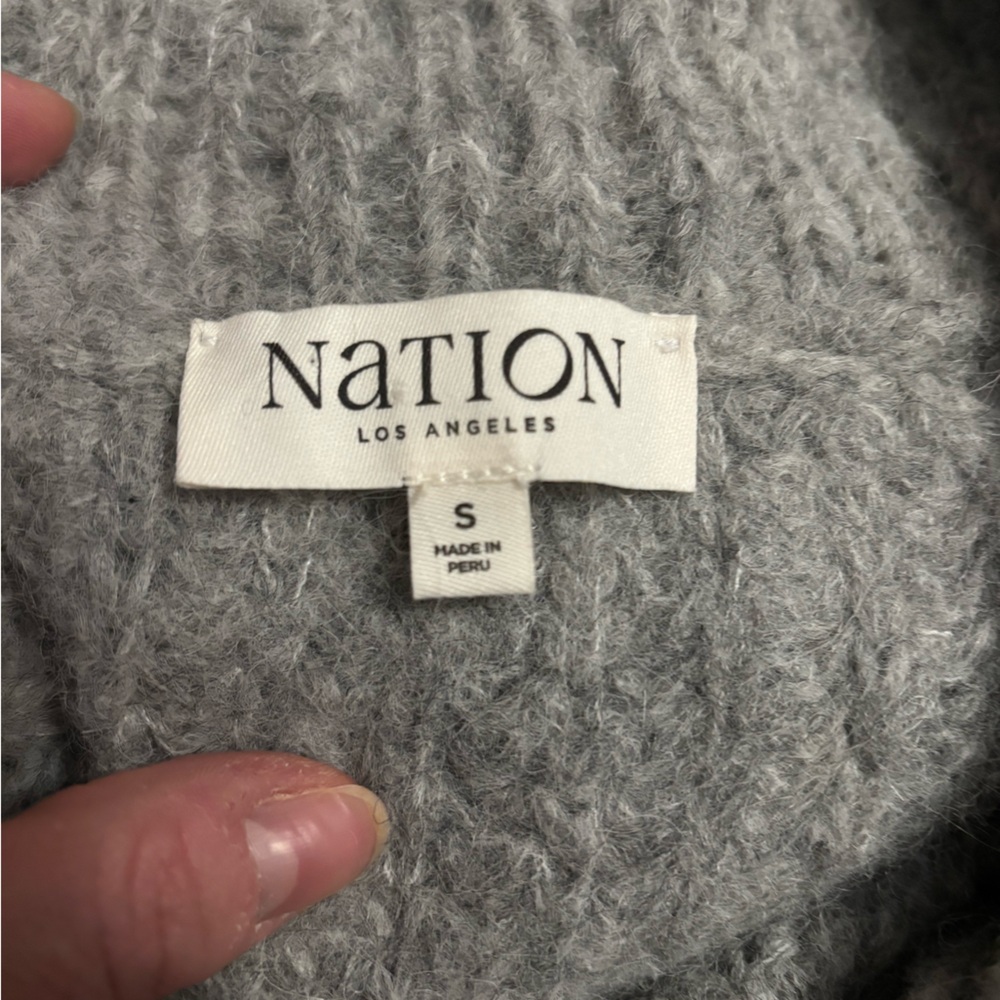Nation LTD | Serena Off the Shoulder Sweater Alpaca‎ Dove Gray Heather Sz S - Picture 2 of 9